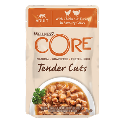 CORE Tender Cuts m/kylling og kalkun i sovs
