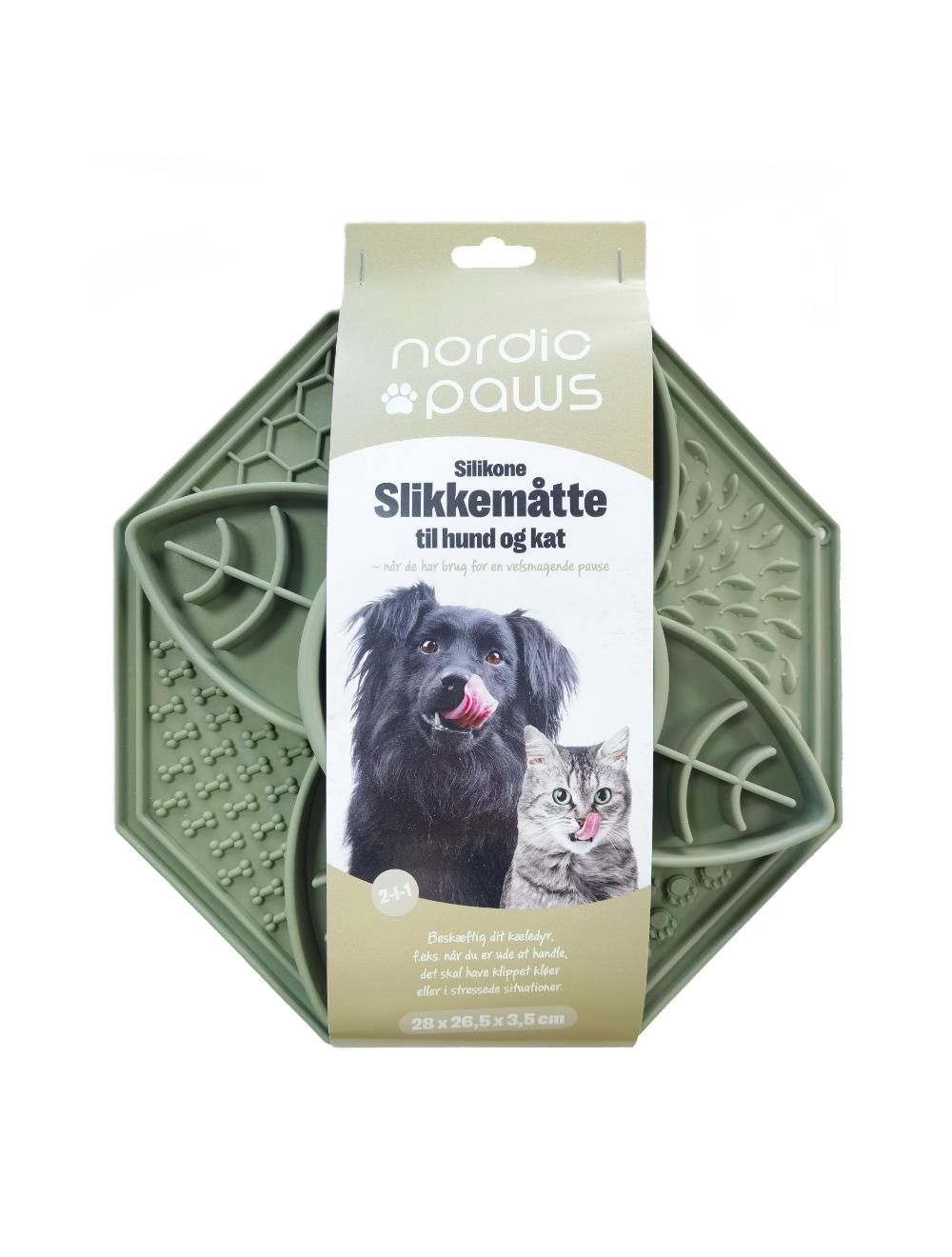 Nordic Paws Slikkemåtte 2-i-1, Grøn