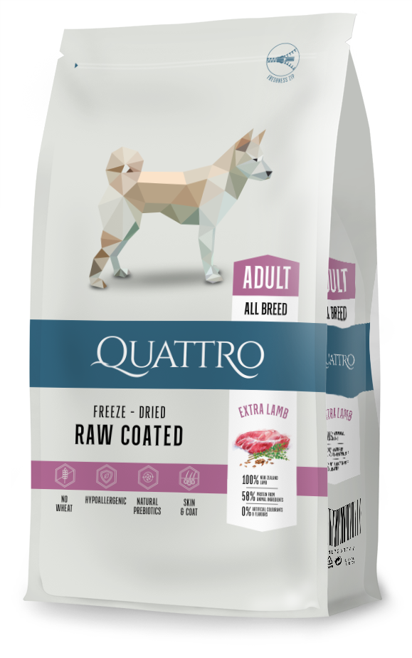 Quattro Super Premium All Breed Adult, Rice & Extra Lamb