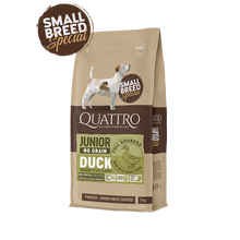 Quattro Super Premium No Grain Small Breed Junior, Duck