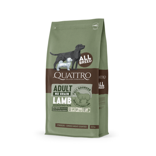 Quattro Super Premium No Grain All Breed Adult, Lamb