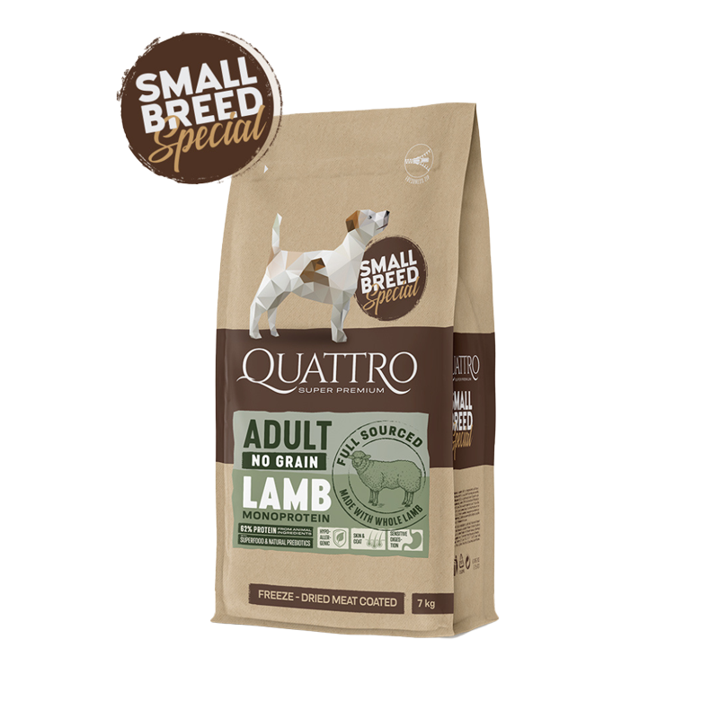 Quattro Super Premium No Grain Small Breed Adult, Lamb 7kg MONOPROTEIN