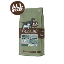 Quattro Super Premium No Grain All Breed Senior/diet, White Fish & Krill